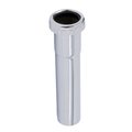 Everflow Slip Joint Extension Tube for Tubular Drain Applications, 17GA Chrome Plated Brass 1-1/2"x12" 52412